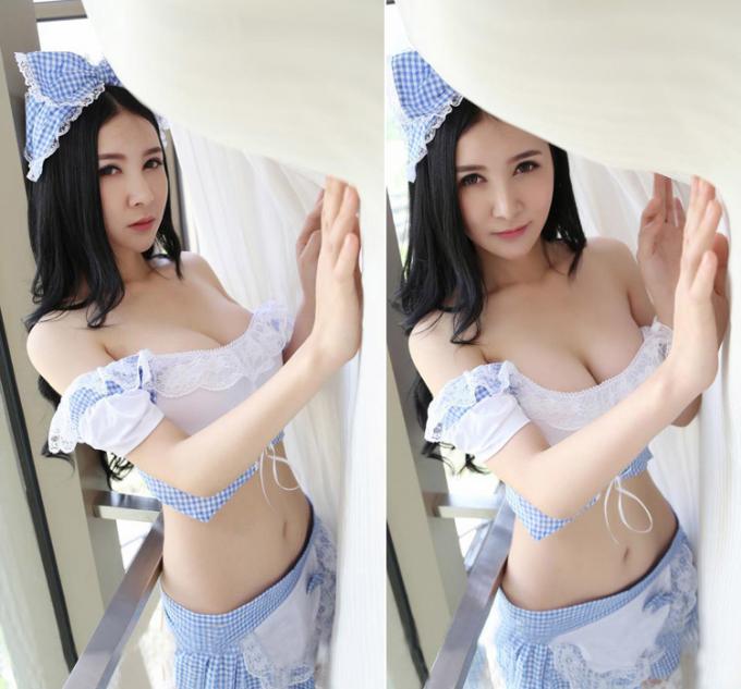 Hot Sale Fioyia014 Cosplay Maid Transparent Tuspenders Sexy Lingerie