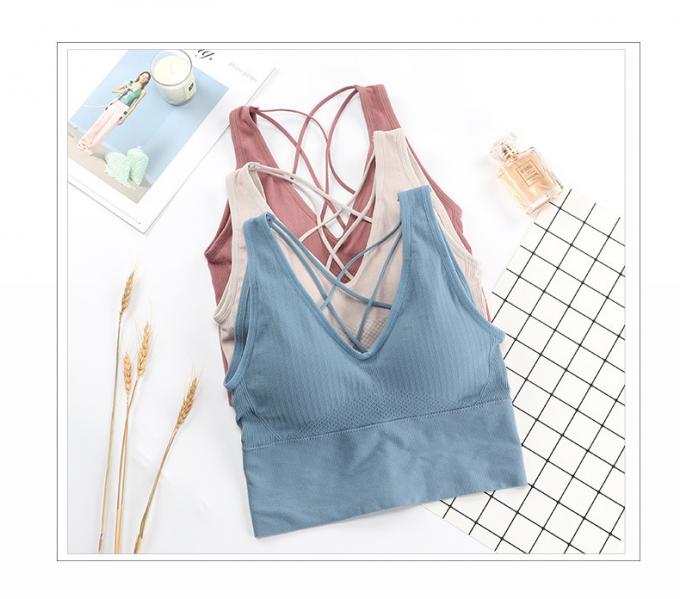 Comfortable Cotton Underwear, Breathable and Removable Foam Pad Sports Bra Lingerie