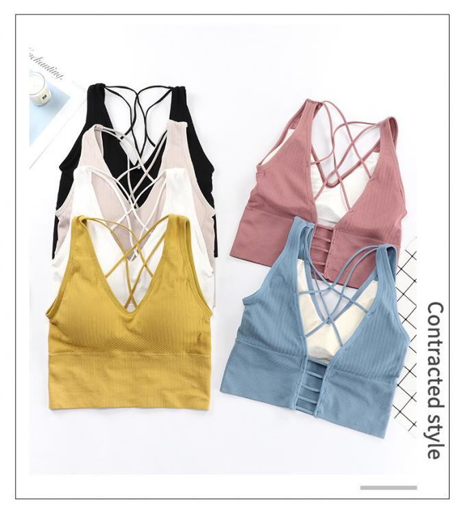 Comfortable Cotton Underwear, Breathable and Removable Foam Pad Sports Bra Lingerie