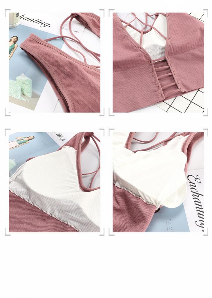 Comfortable Cotton Underwear, Breathable and Removable Foam Pad Sports Bra Lingerie