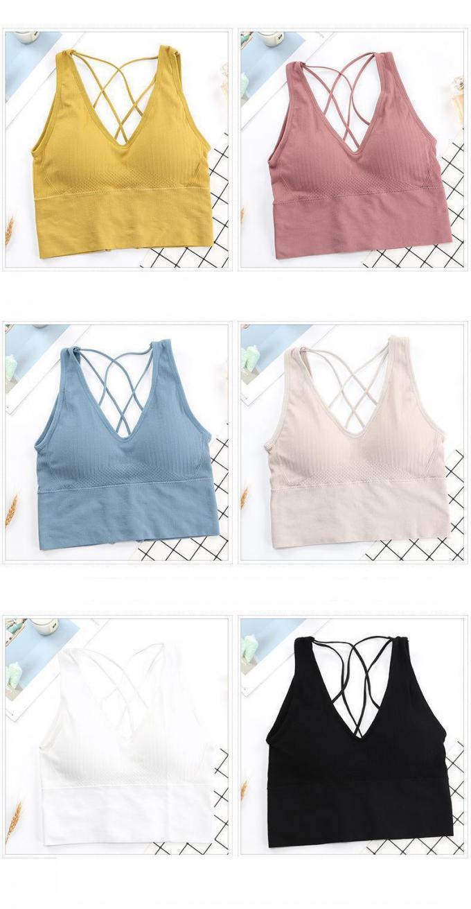 Comfortable Cotton Underwear, Breathable and Removable Foam Pad Sports Bra Lingerie