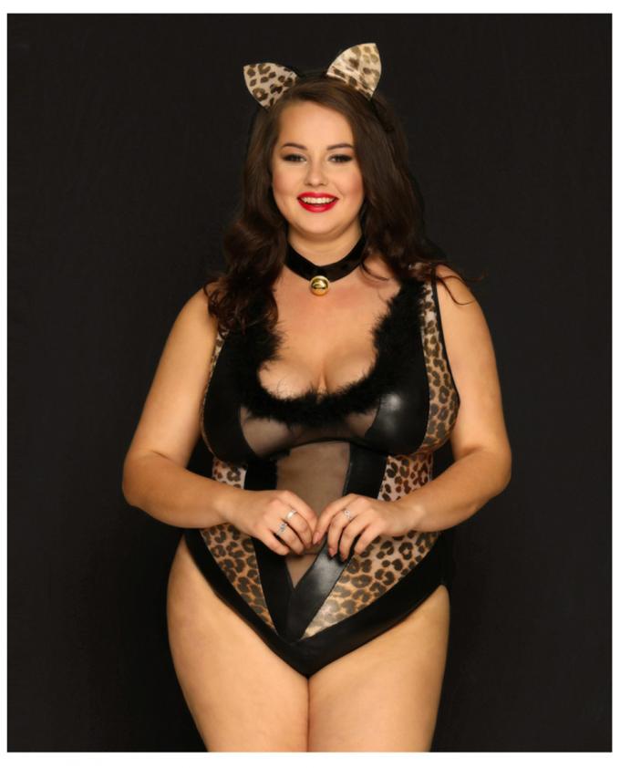 Plus Size Sexy Women′s Bodysuit Lingerie Hot Erotic Latex Catsuit Sex Cosplay Underwear