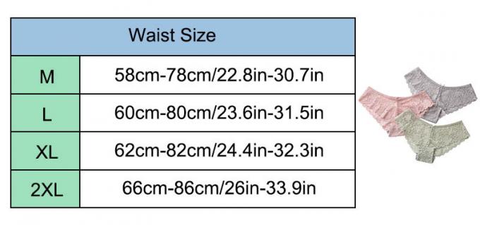 XL ملابس داخلية من النايلون من القنب قطعة واحدة سراويل داخلية تسمح بمرور الهواء من الدانتيل المجوف 1