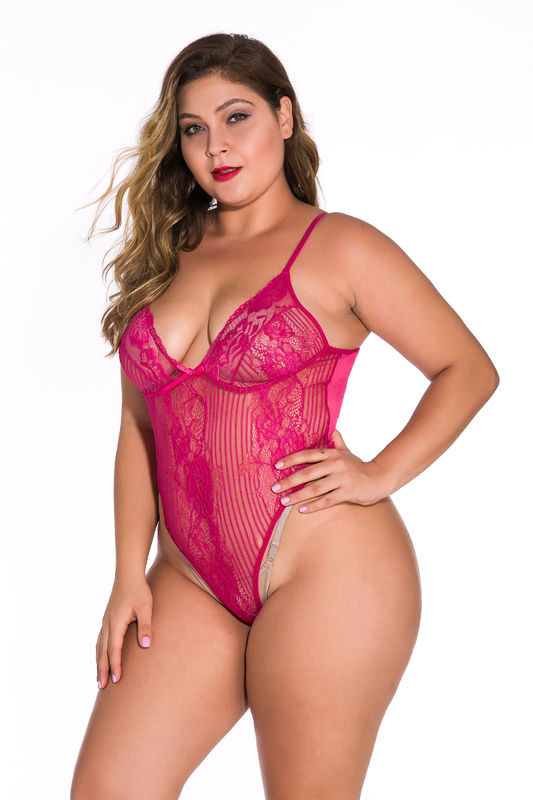 ملابس داخلية بيبي دول إغراء بلا أكمام دانتيل أبيض L-5XL بوليستر 95